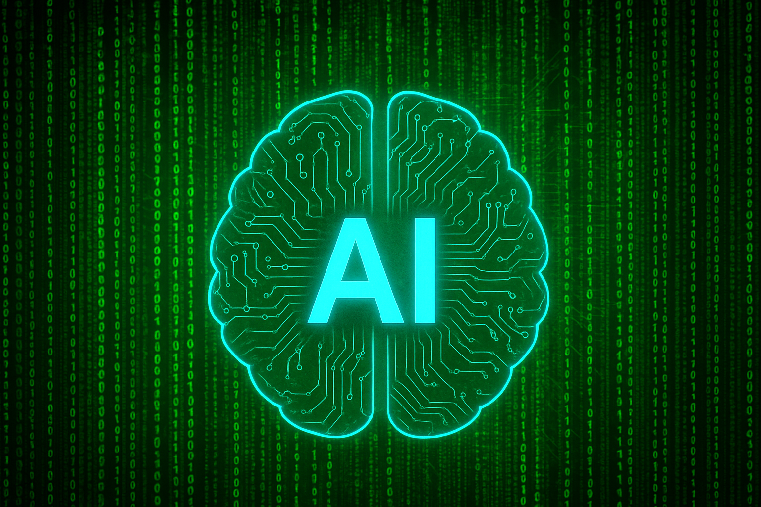 Asked the AI to generate an image of itself; with a matrix effect